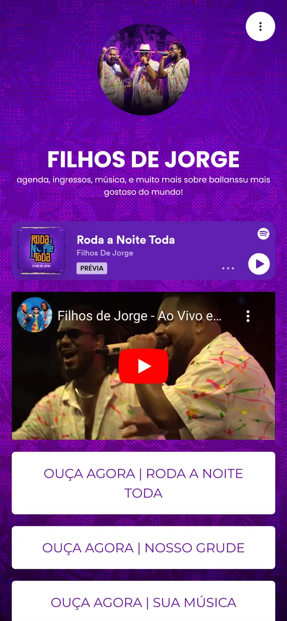 Link na bio com música e vídeo